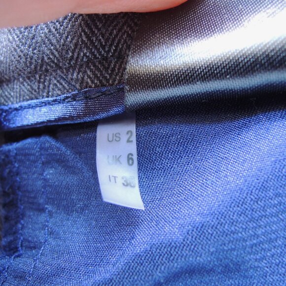 Tahari Gray Micro Herringbone Pant Suit Jkt 6 Pants 2 (Run L) - Picture 13 of 14